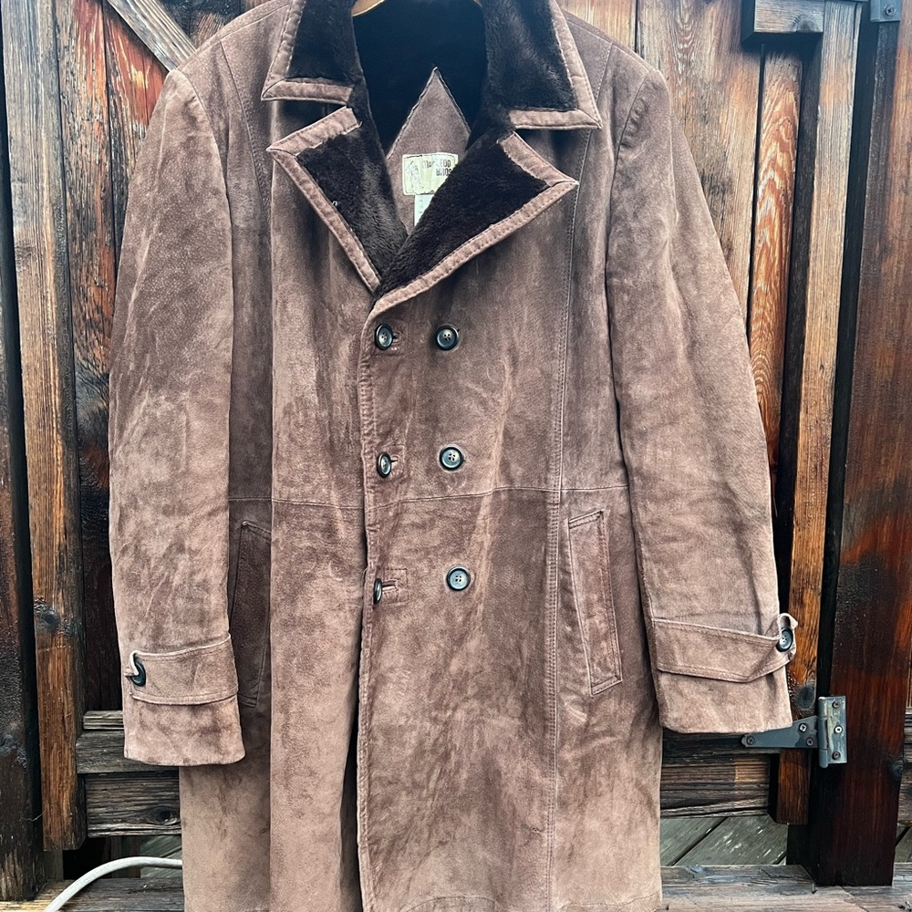Vintage Men's Brown Double-Breasted Coat